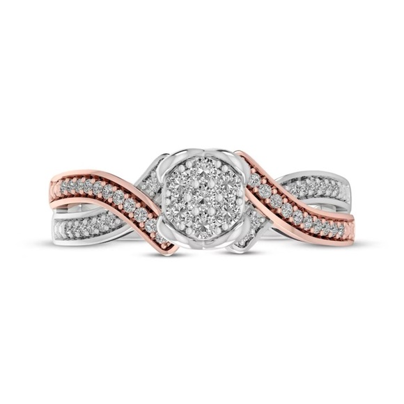 Multi diamond halo promise ring - Picture 3 of 9